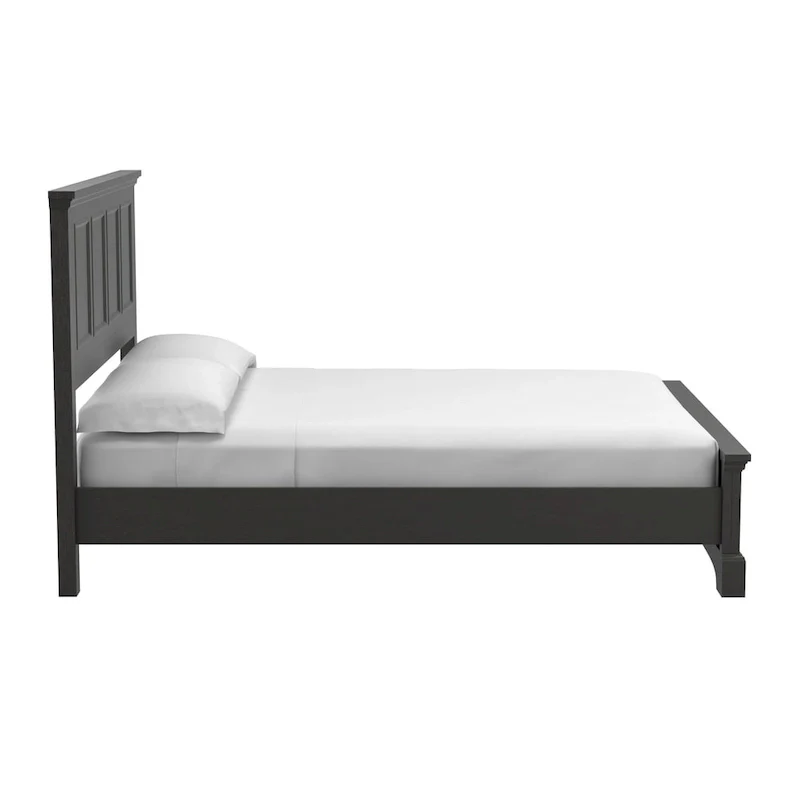 Farmhouse Basics Rustic Black Finish Panel Bed Set