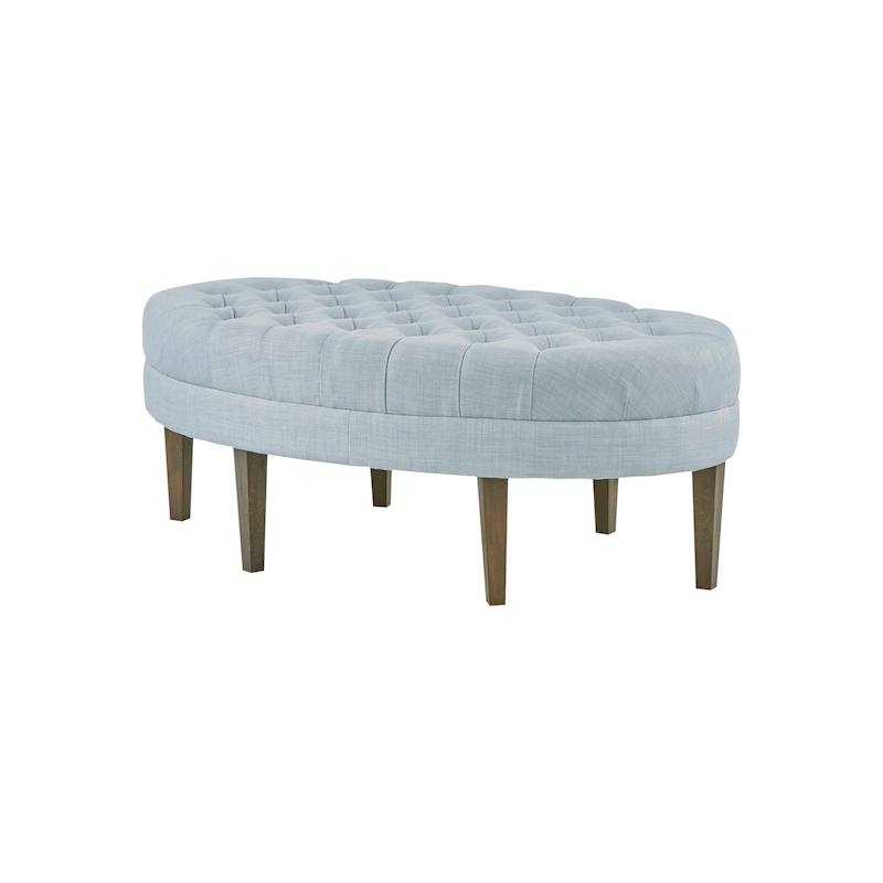 Madision Park Chase Surfboard Tufted Upholstered Ottoman with Solid Wood