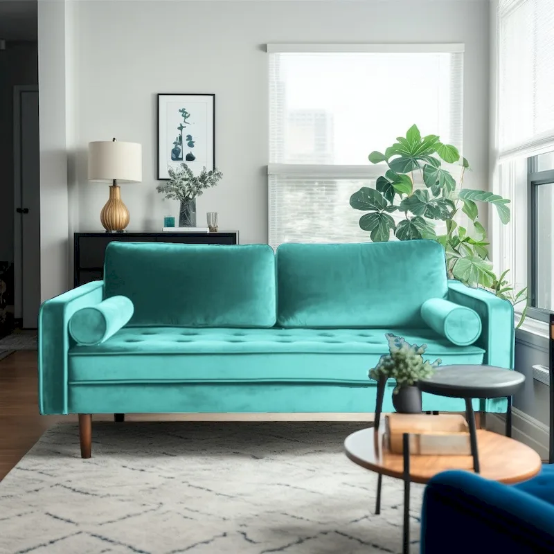 Lando 70 Velvet Square Arm Sofa
