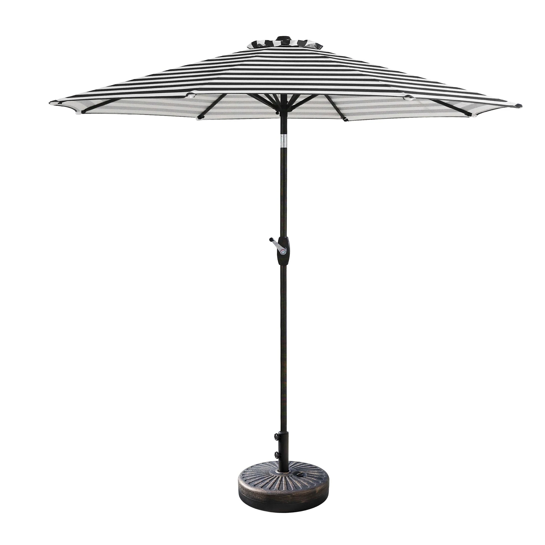 Lopes 9-foot Patio Umbrella with Bronze Finish Base Weight Stand Included