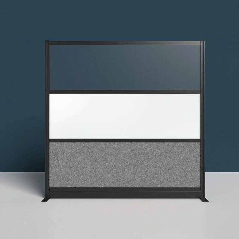 Modular Wall Room Divider System - Black Frame - 70 x 70 Starter Wall - Wide Paneling