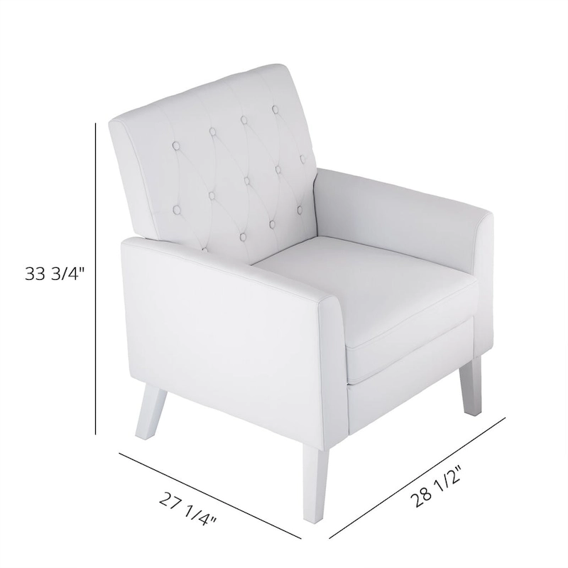 LUE BONA Linen Accent Chair Comfy Living Room Chair with Arms Upholstered Button Tufted Armchair Modern Arm Chairs Set Of 2