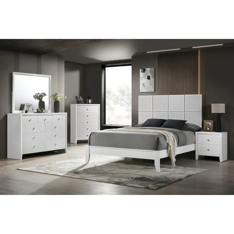 5 Piece White Panel Bedroom Set