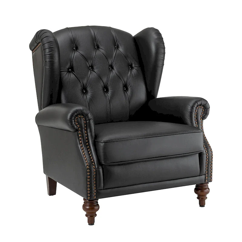 Alex Classic Leather Armchair with Nailhead Trim by HULALA HOME
