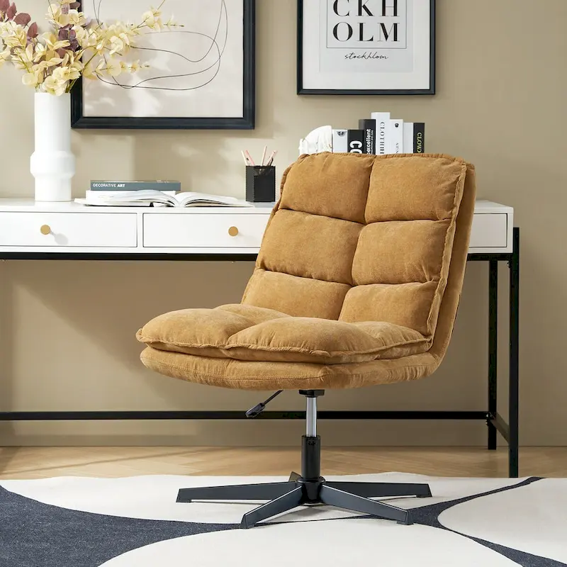 Joaquin Modern Armless 0ffice Chair Tufted 360Swivel With Upholstered by HULALA HOME