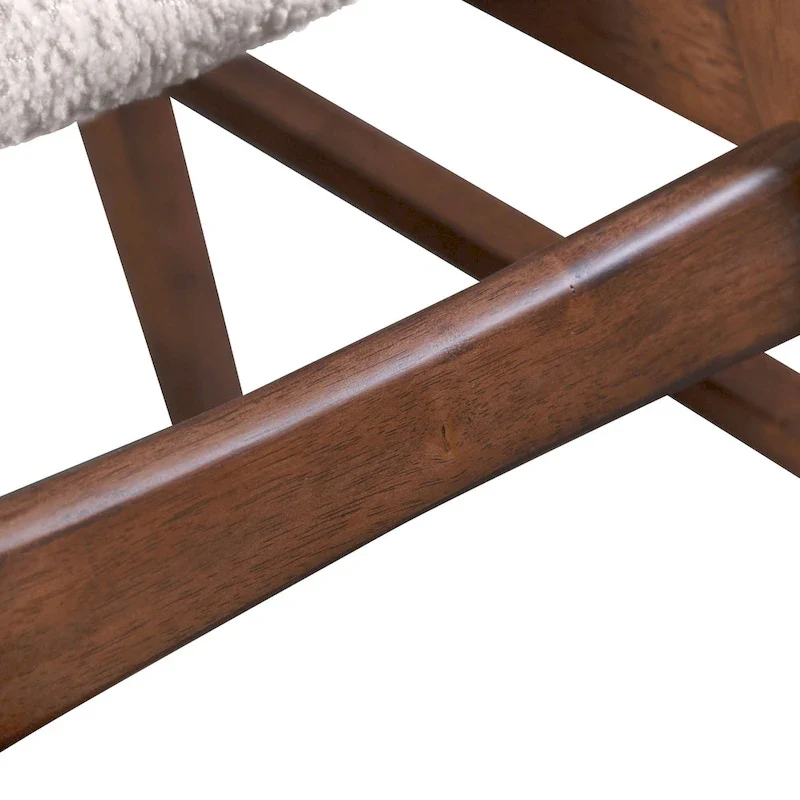 Beau I Mid-century 2-Pack Walnut Dining Chair Set with Boucle Seats