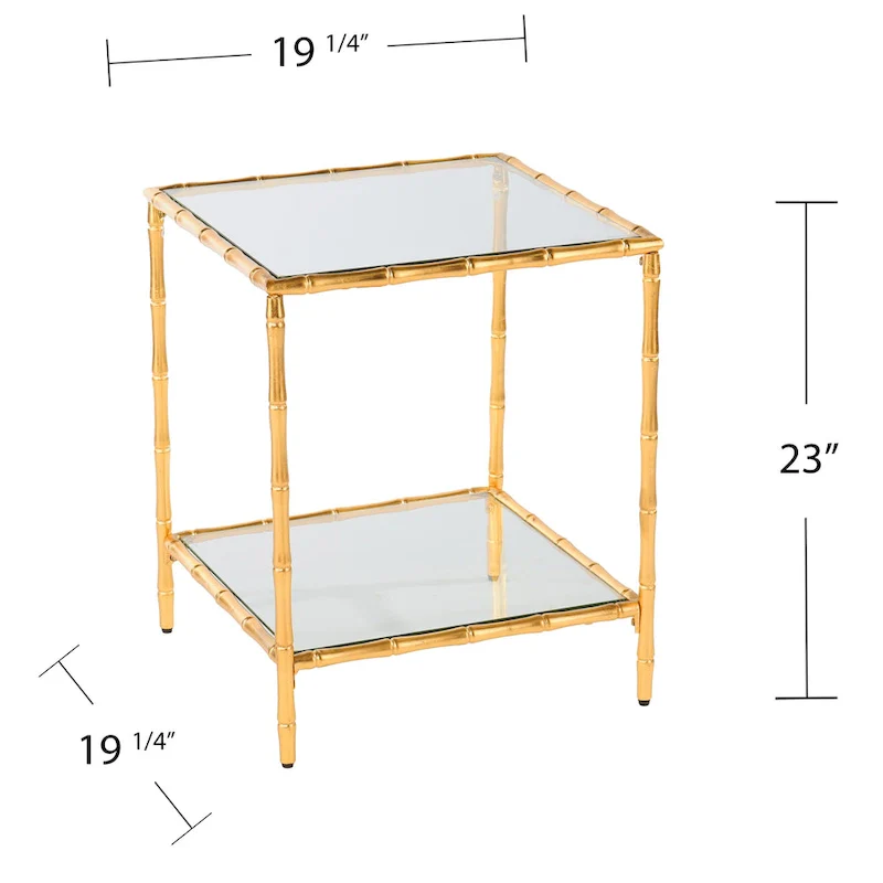 SEI Furniture Overton Glass-Top Side Table