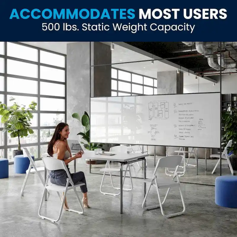 2 Pack 500 lb. Capacity Heavy Duty Plastic Folding Chair