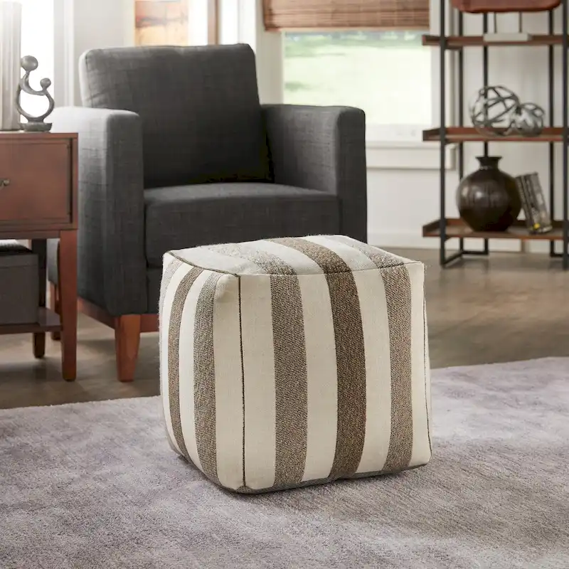 Brunico Upholstered Square Pouf Ottoman by iNSPIRE Q Bold