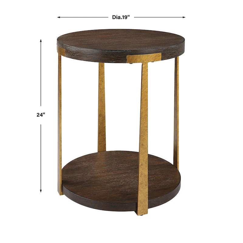 Uttermost Palisade Round Wood Side Table - 19 W X 24 H X 19 D (in)