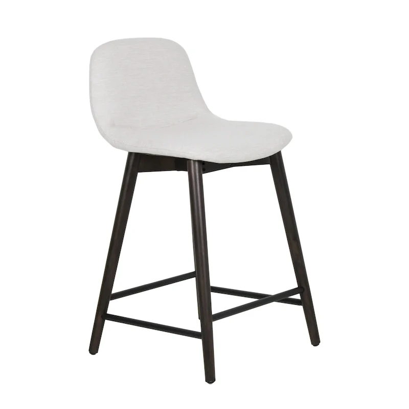 Upholstered Solid Wood Counter Stool With Footrest by