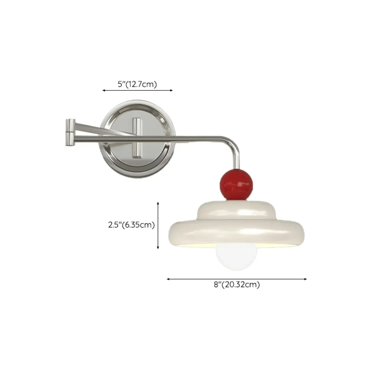 Elegant Cream Acrylic Swing Arm Wall Sconce Multi Dimming