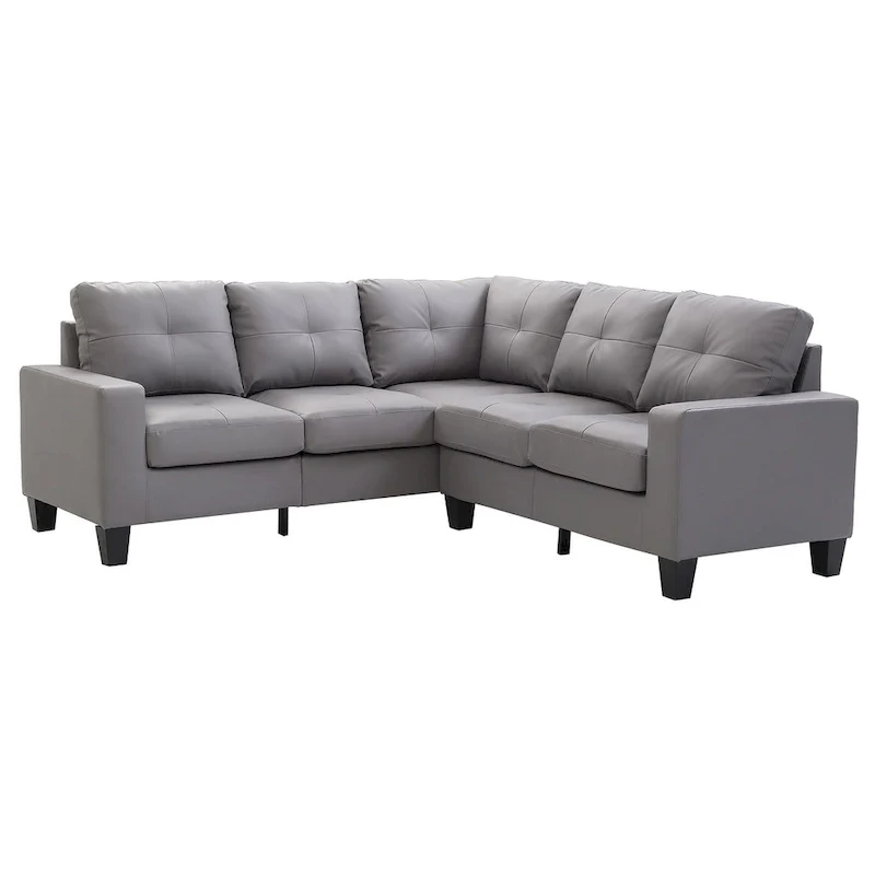Newbury 82 in. W 2-piece Faux Leather L Shape Sectional Sofa - 32 L x 82 W x 35 H