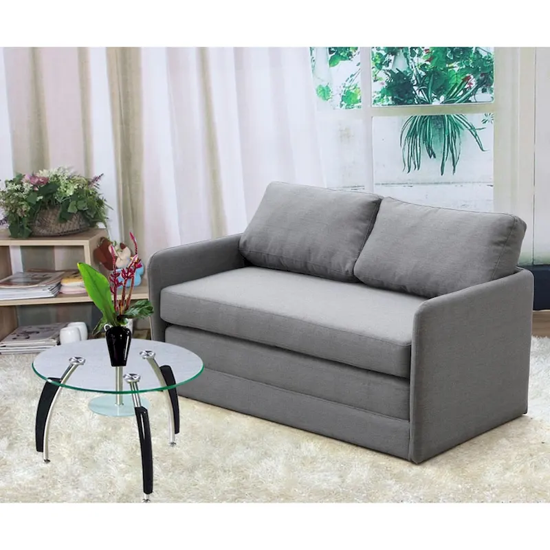 Porch & Den Claiborne Reversible 5.1 inches Foam Fabric Loveseat and Sofa Bed