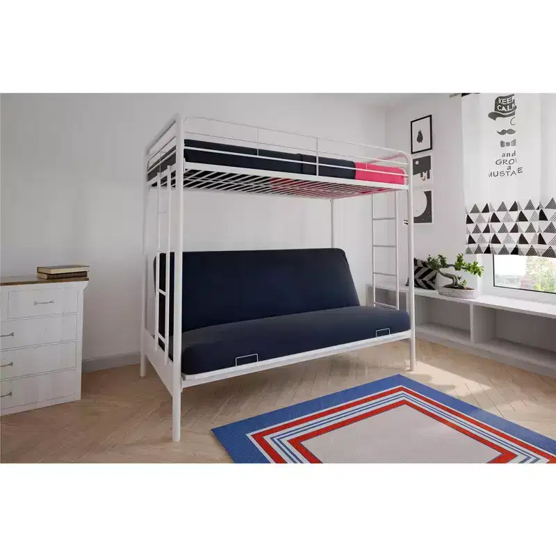 DHP Twin Over Futon Metal Bunk Bed