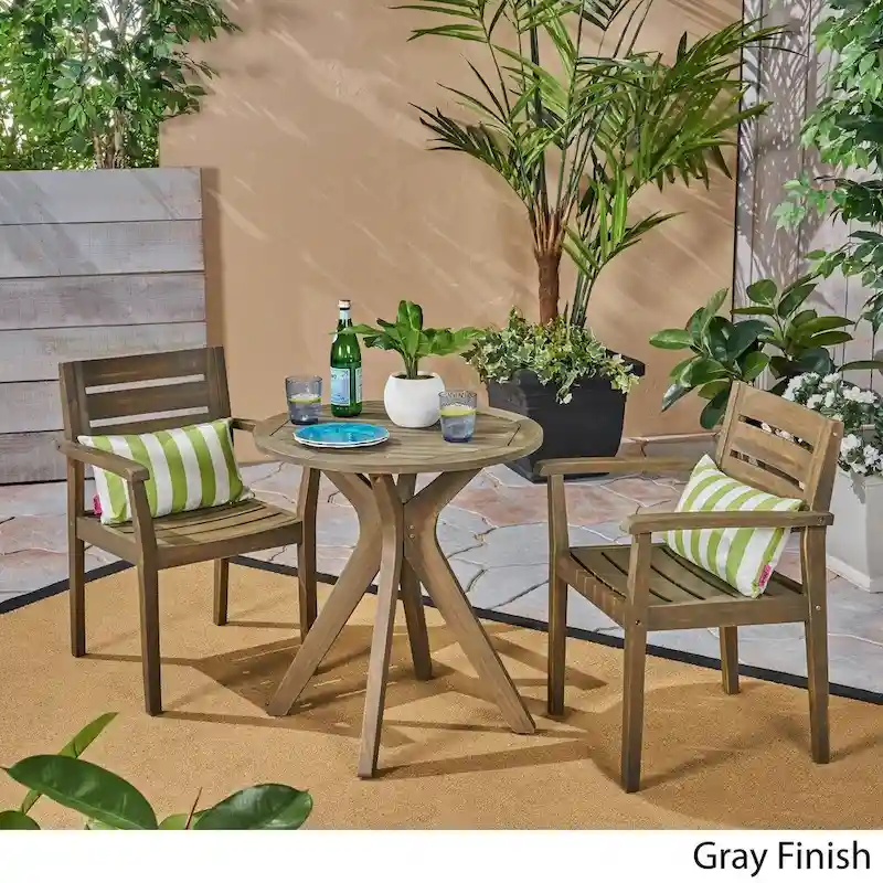 Stamford Outdoor 5 Piece Acacia Wood Dining Set wit Straight Legged Dining Table by Christopher Knight Home
