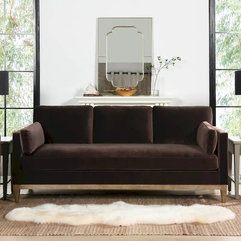 Knox 84 Modern Farmhouse Velvet Track Arm Sofa