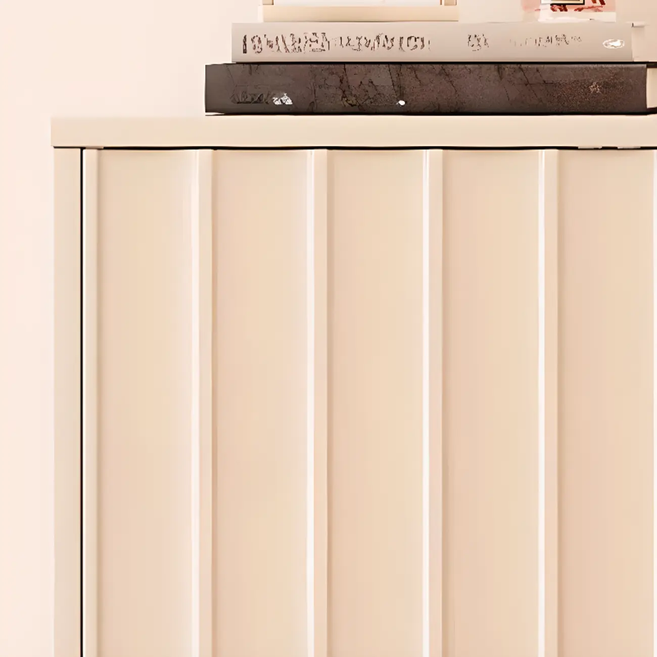 Modern White Closed Back Adjustable Wooden Shoe Cabinet