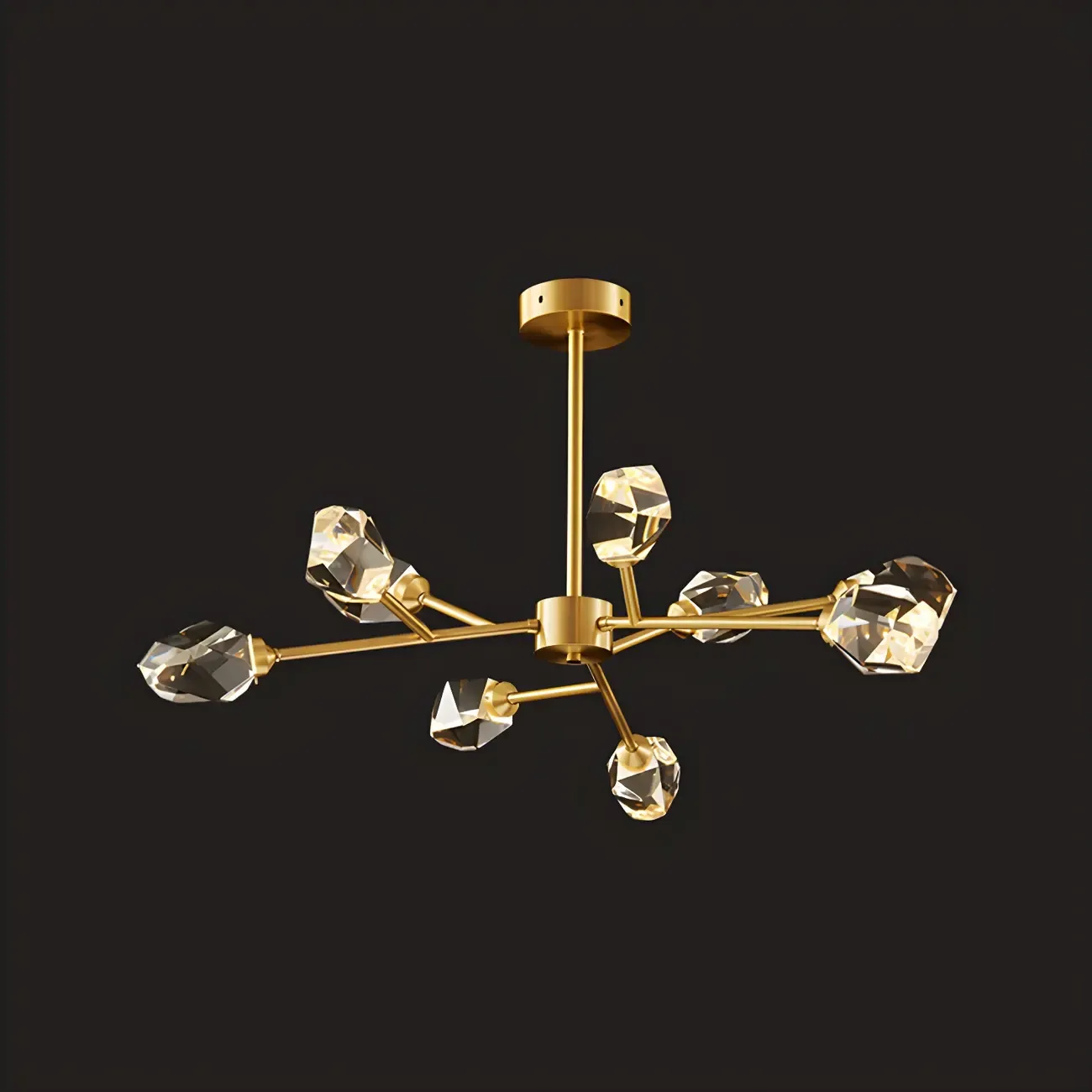 Modern Gold Sputnik Chandelier Crystal Shade