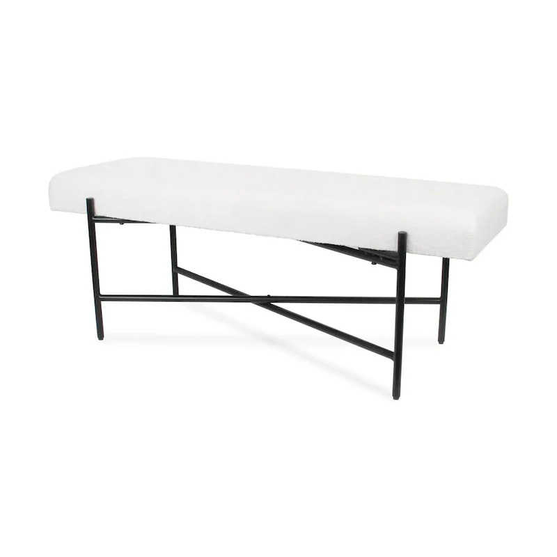 Tingri Modern White Cushion Top Entryway Bench