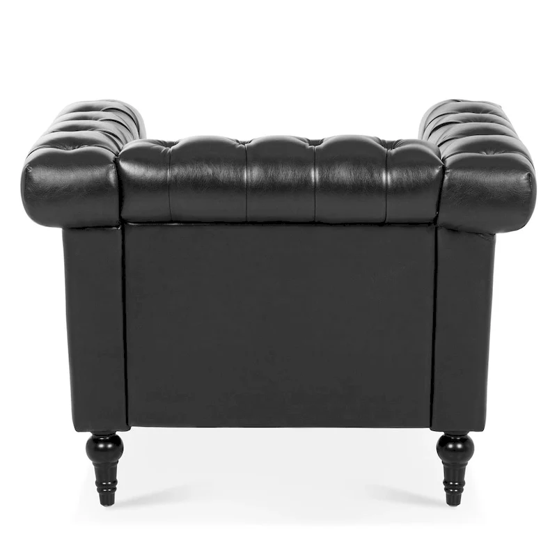 Black Modern 39 Tufted Accent Chair with Nailheads