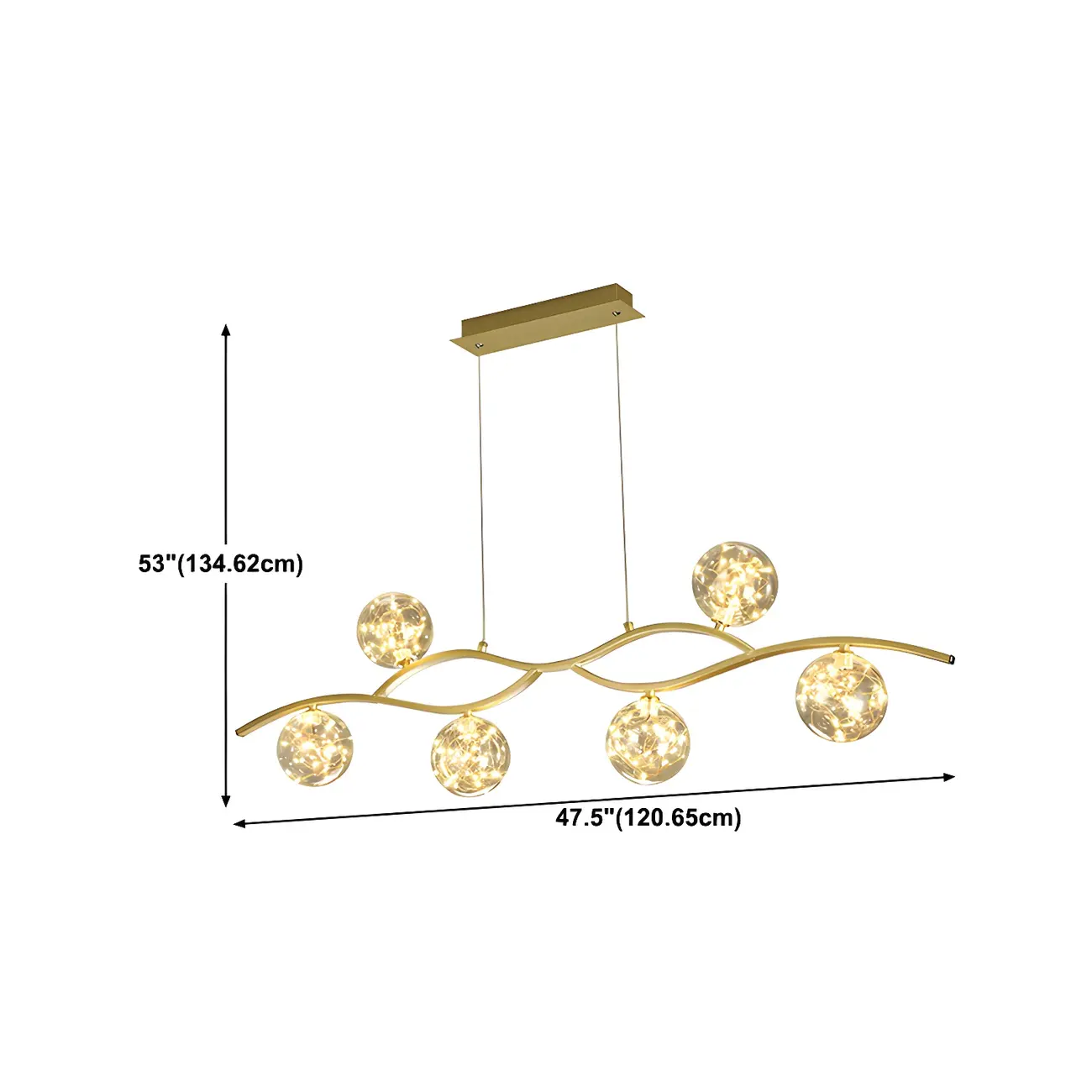 Modern Adjustable Clear Glass LED Pendant Light