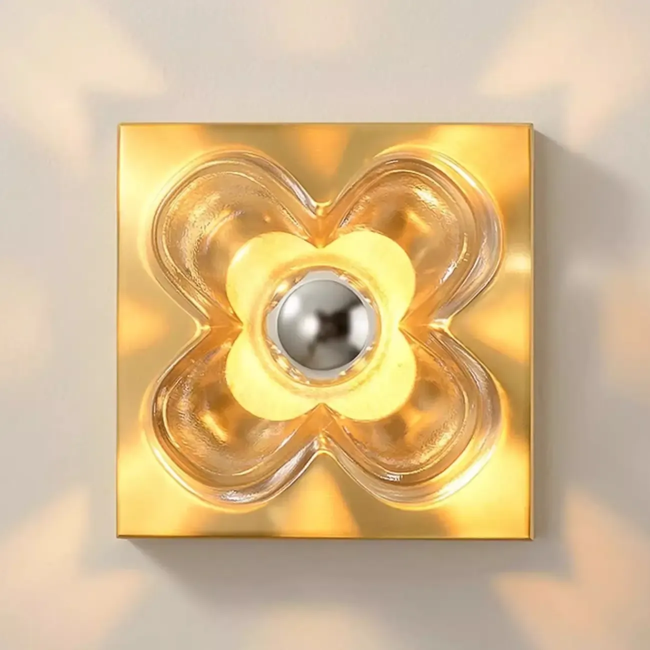 Modern Elegant Glass LED Vanity Light with Flower Design