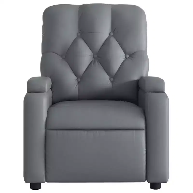 vidaXL Massage Recliner Chair Cream Faux Leather