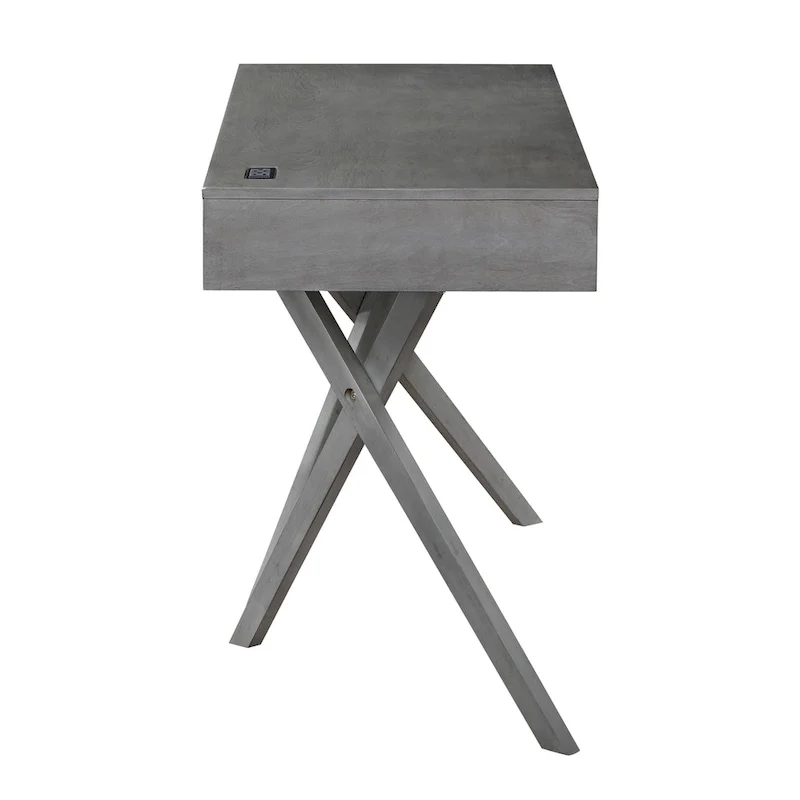 Foli Transitional 47-inch Wood 2-Drawer Desk with USBs and Power Outlets by Furniture of America