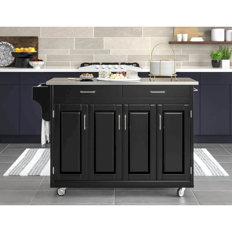 Create-a-Cart Black Kitchen Cart