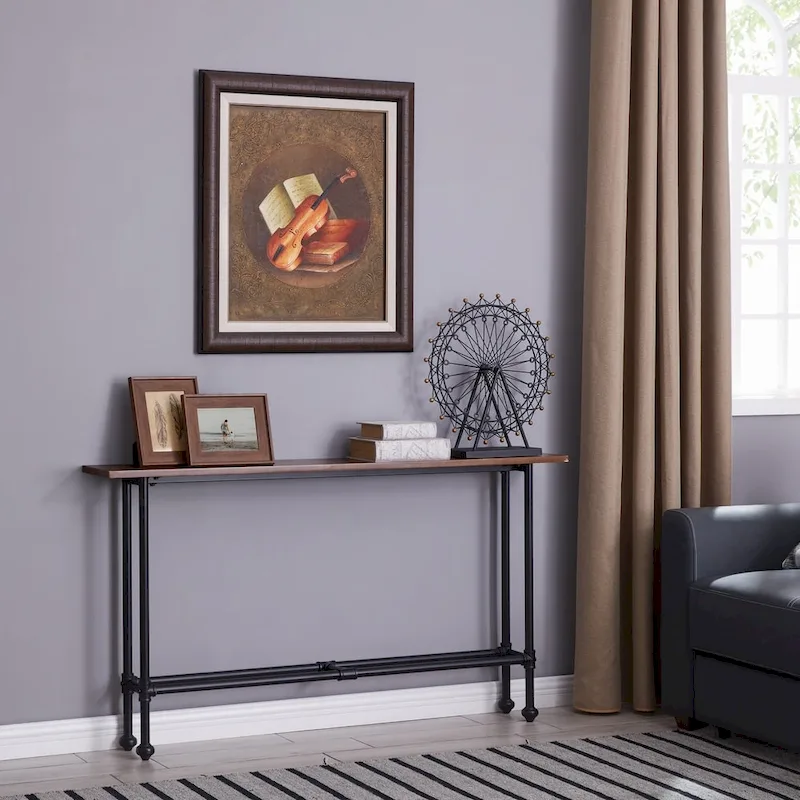 SEI Furniture Northrup Black/Espresso Console Table