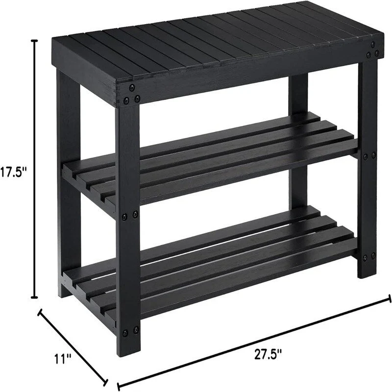 3 Tier Sturdy Shoe Bench - 11D x 27.5W x 17.5H