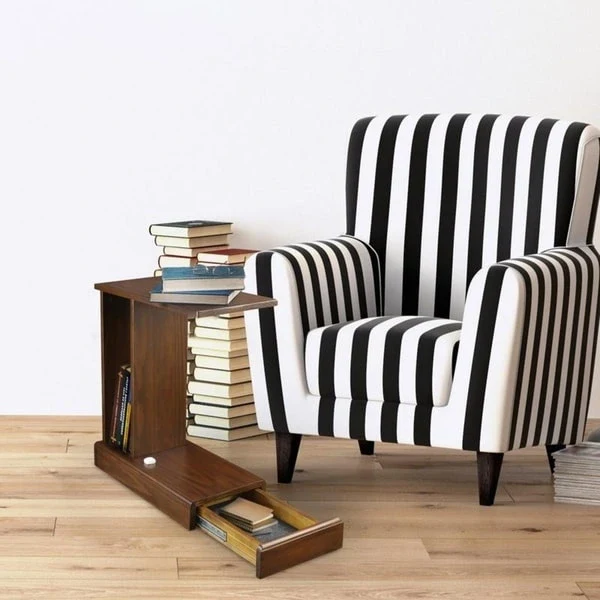 Monroe C-Table with Concealed Drawer, Concealment Furniture