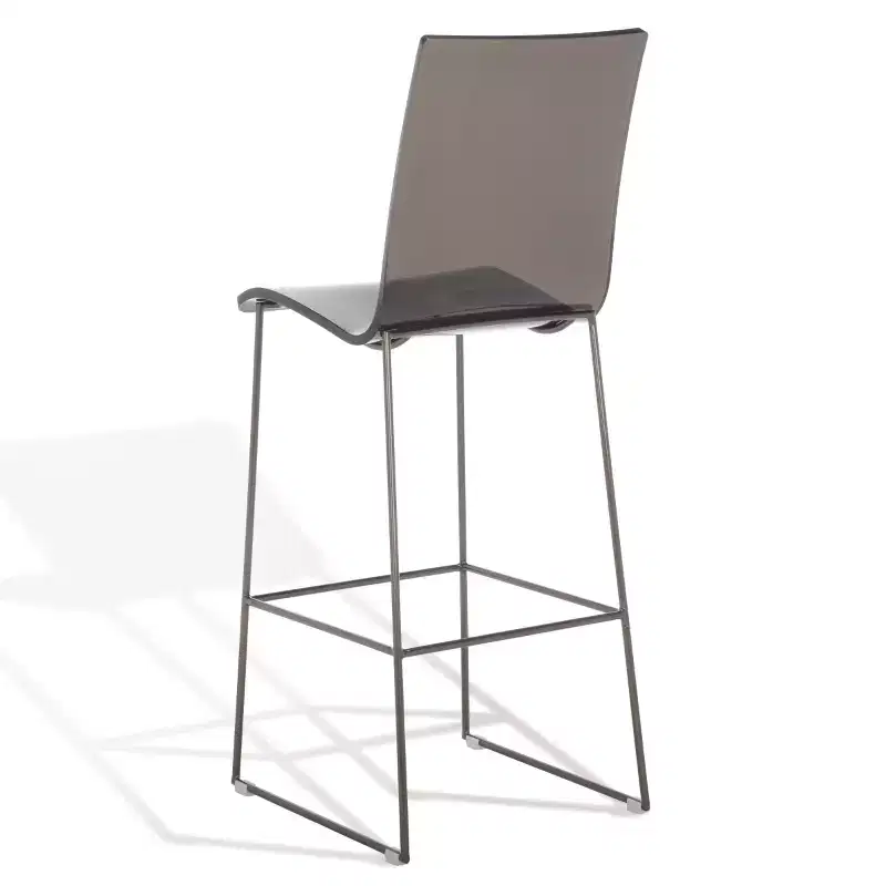 Bryant Acrylic Barstool - SFV2564 - Smoke Grey/Gunmetal - Safavieh Couture