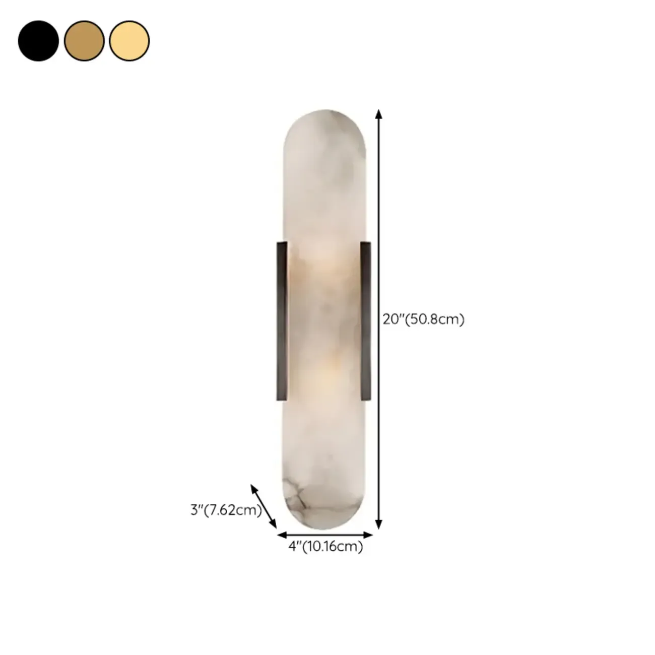 Modern Brass Oval Wall Light with Stone Chalk Shade