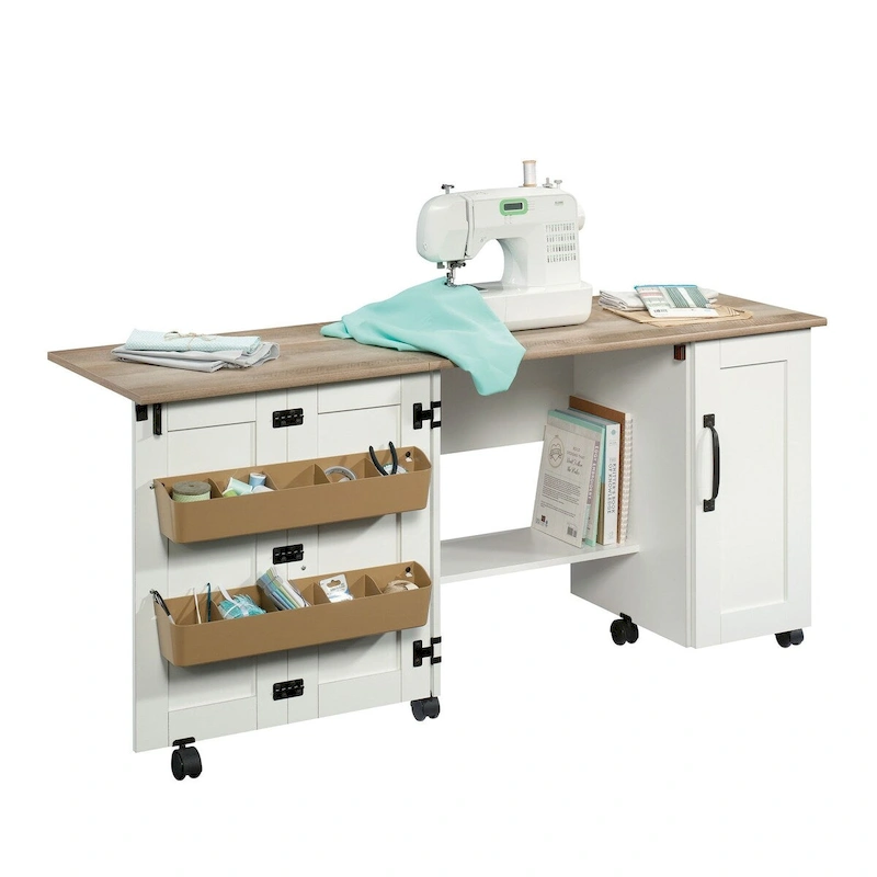 Sauder Select Collection Easy Rolling Sewing and Craft Table/Cart