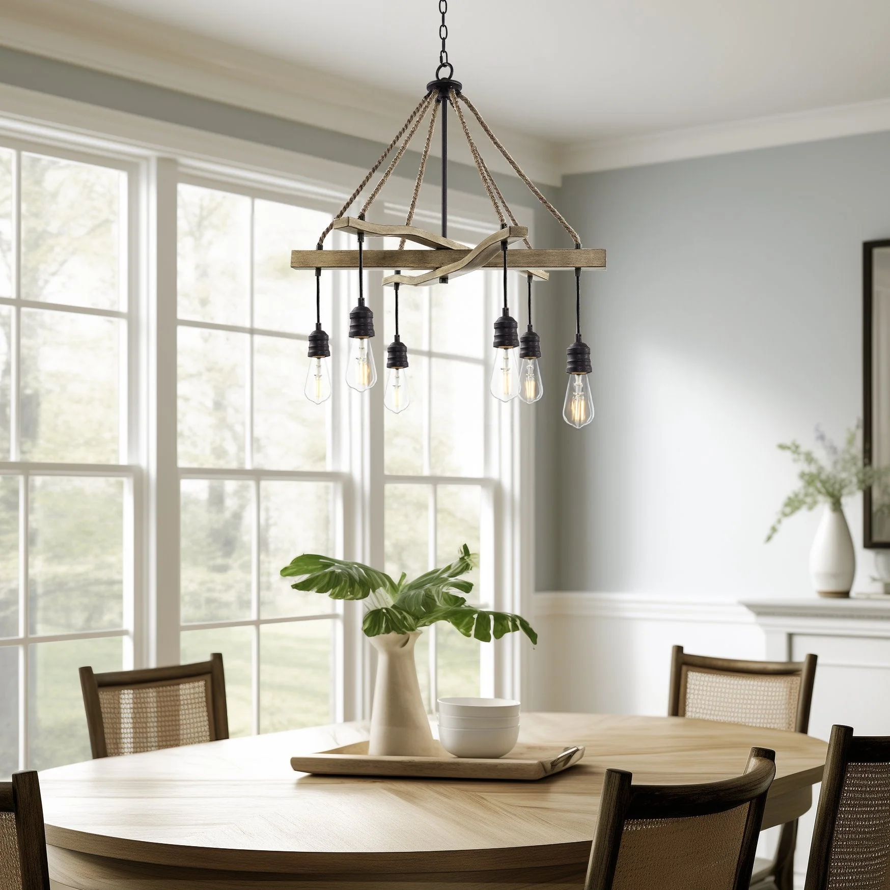 Marlo 28 6-Light Farmhouse Pendant Chandelier