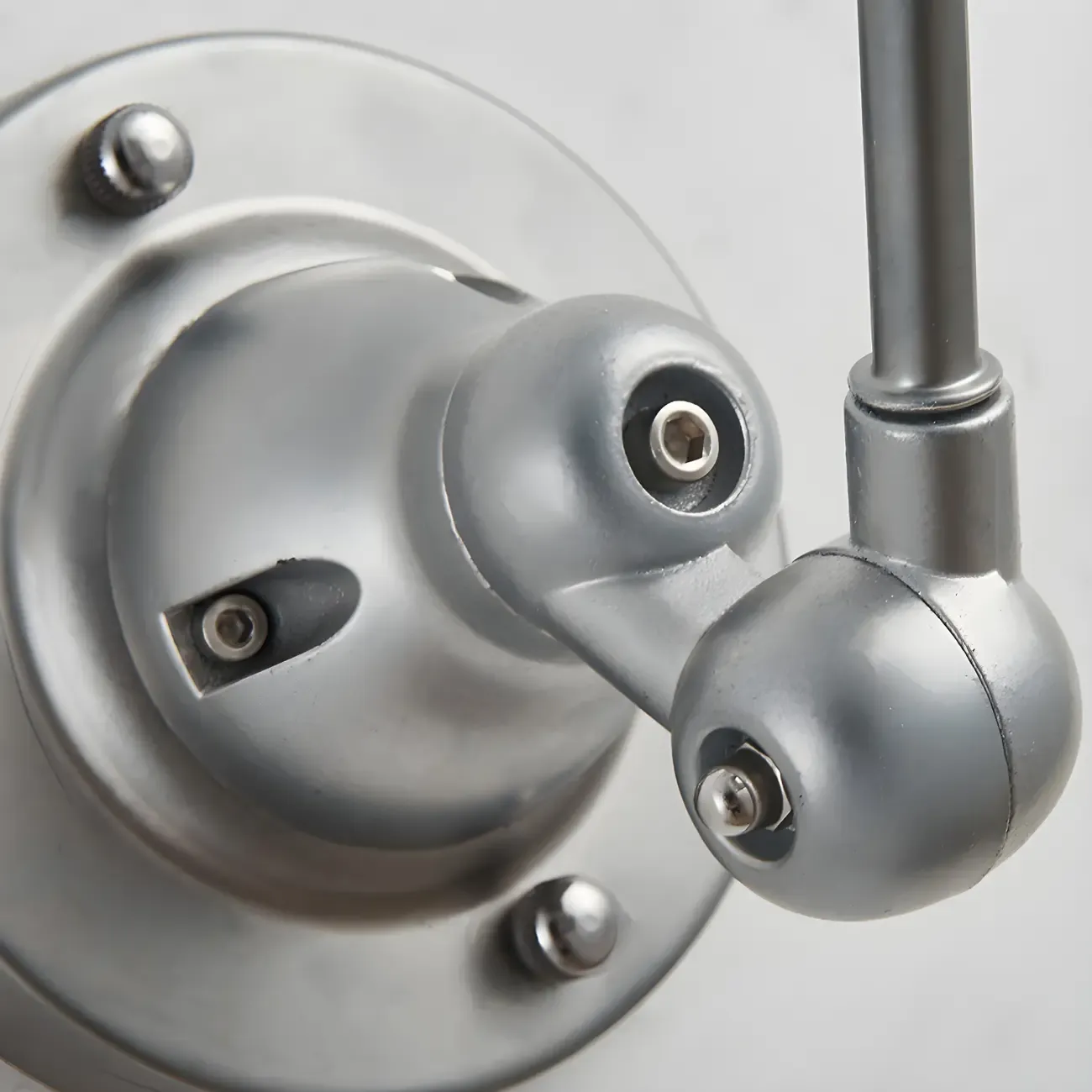 Industrial Metal Silver Adjustable Swing Arm Wall Light