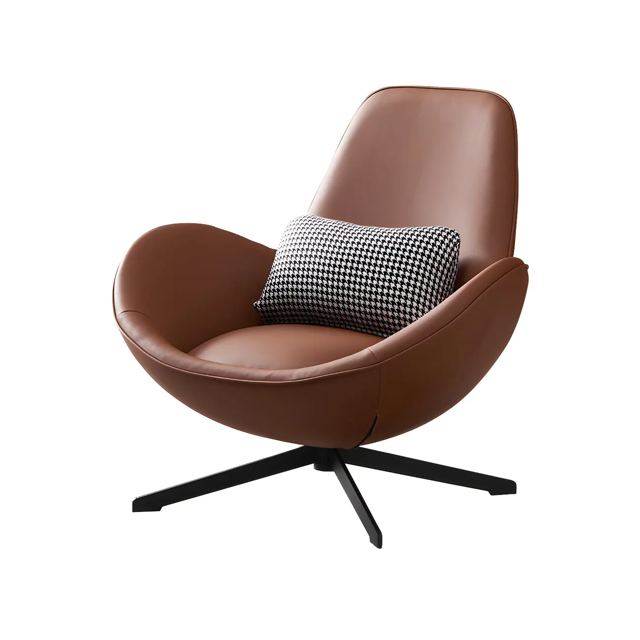 Modern Leather Accent Lounge Chair with Arms