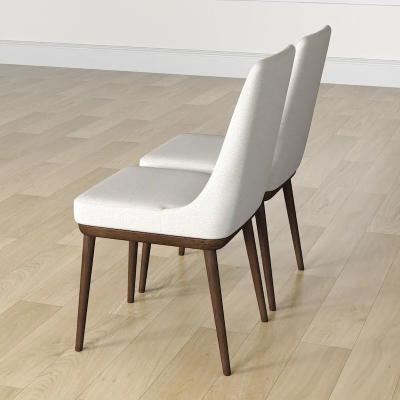 Grayson Mid Century Modern Beige Dining Chair (Set of 2)