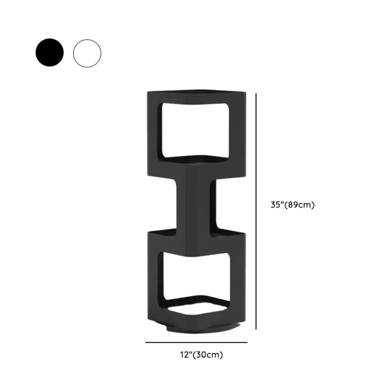 Chic Rotatable 4-Tier Vertical Metal Open Back Bookcase