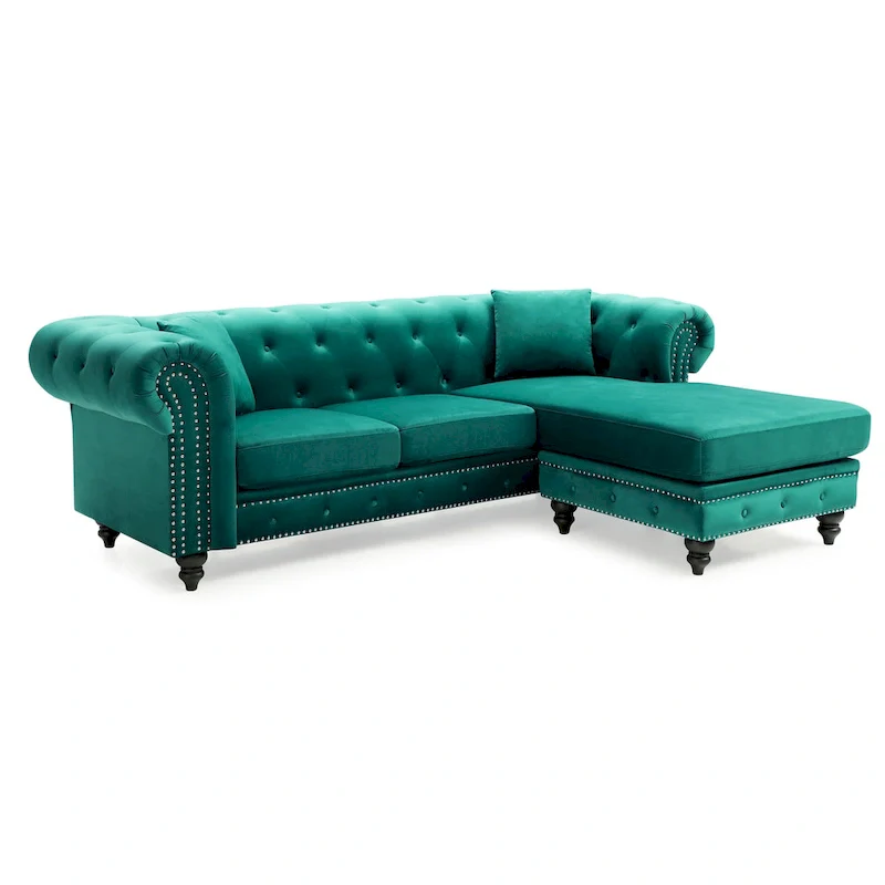 Nola Velvet Sofa with Chaise