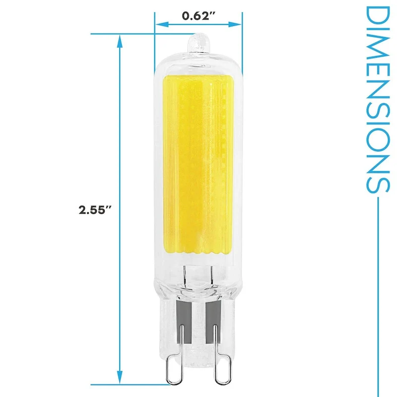 Luxrite G9 LED Bulb Dimmable 4.5W, 50 Watt Equivalent, 450LM, Glass G9 Bi Pin Base, ETL (5 Pack)