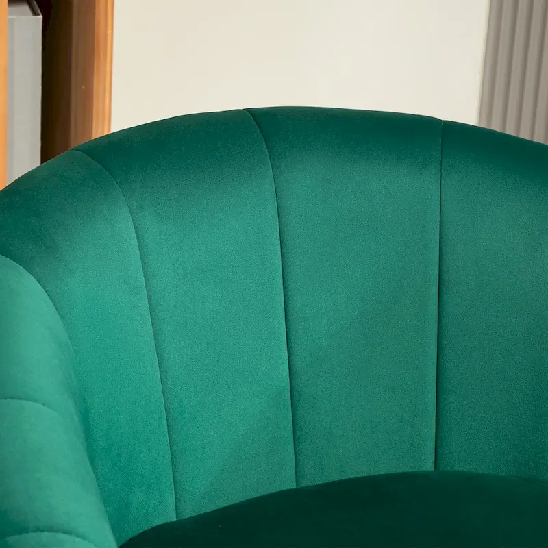 Modern Velvet Gold Accent Armchair