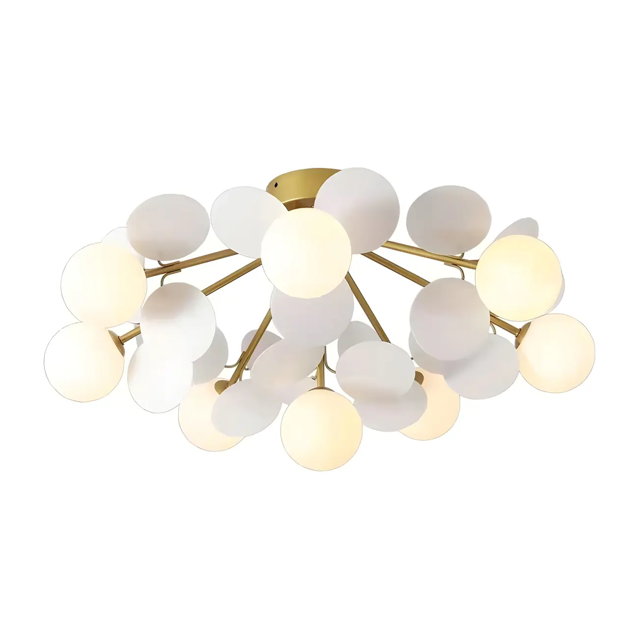 Modern Bedroom Glass Ball Semi Flush Mount Ceiling Light