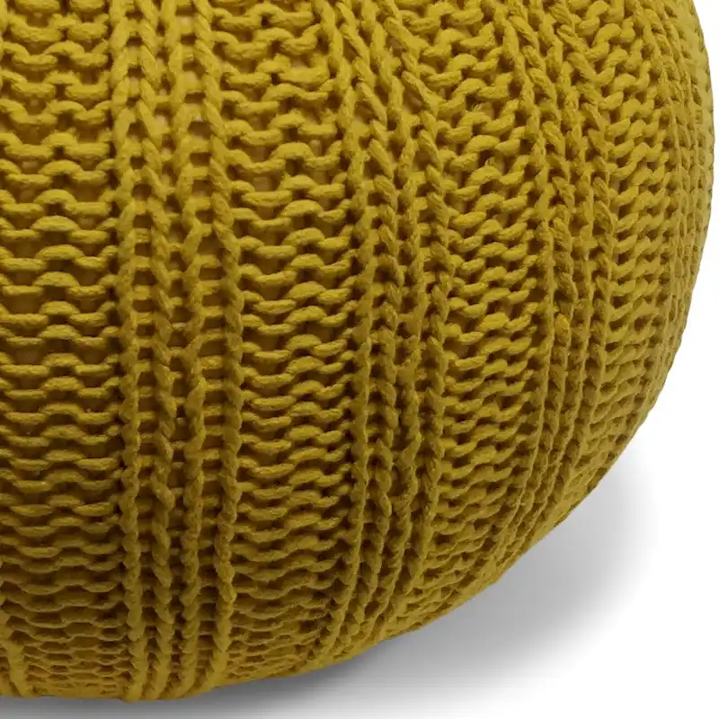 WYNDENHALL Grandville Boho Round Hand Knit Pouf