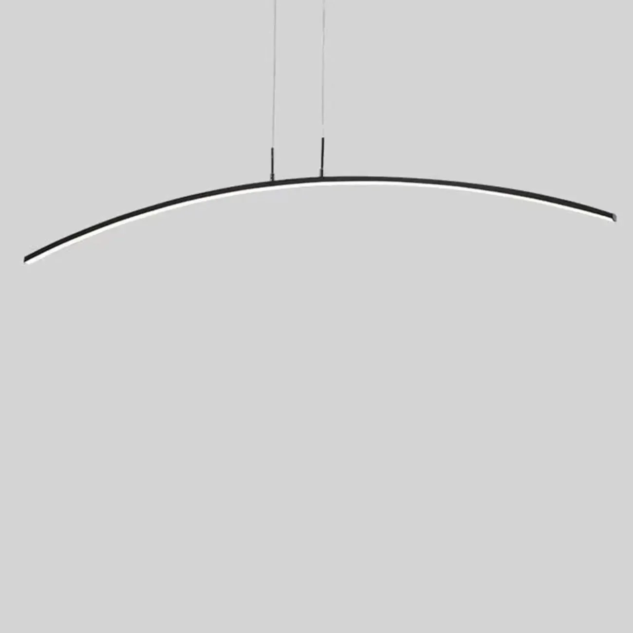Black Linear Silica Gel Island Pendant Light Arch Shaped LED