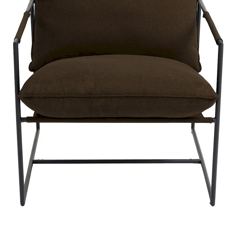 Metal Framed Accent Chair Sling Armchair with Bag Cushion