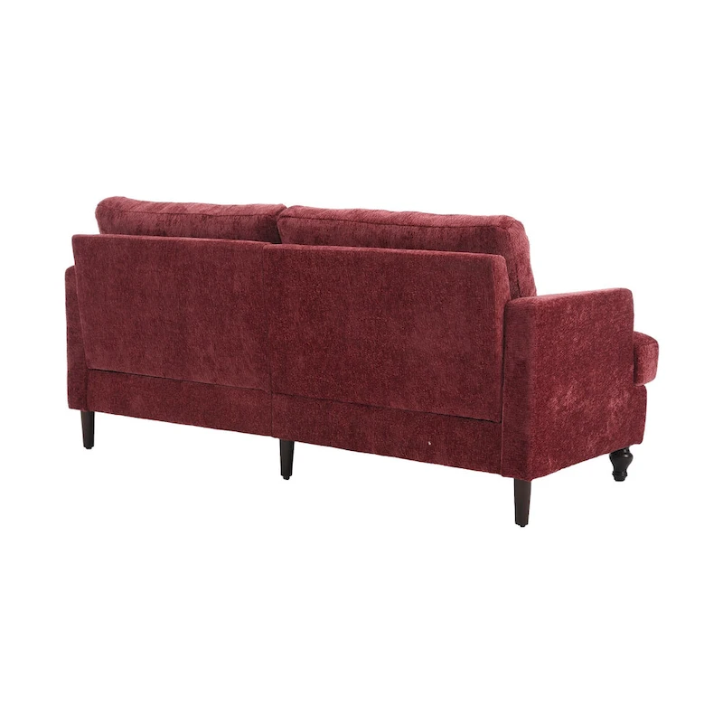 Red 68.9 Chenille 2-Seater Sofa with Detachable Cushions