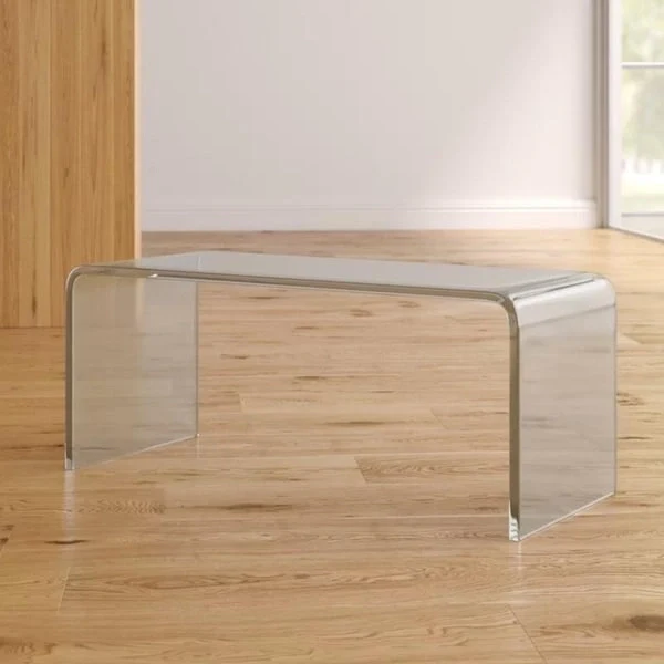 Modern Acrylic Coffee Table, Transparent Clear Living Room Center Table